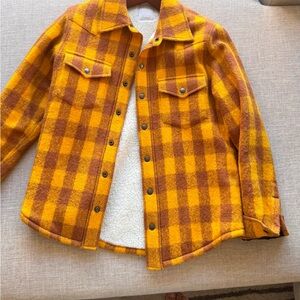 Sandro jacket. Checkered mustard color.